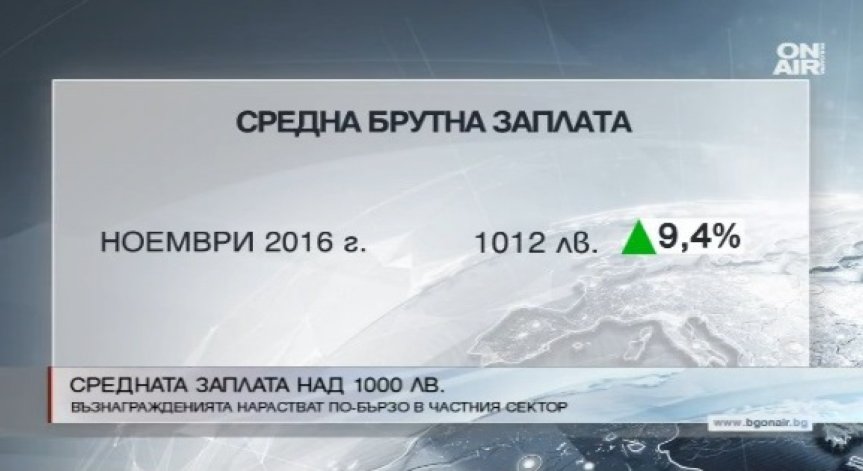 Средната заплата у нас вече е над 1000 лв.