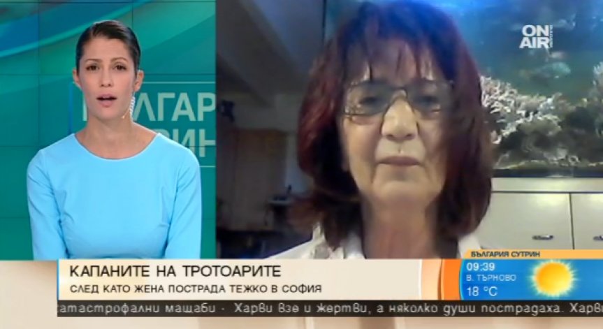 Диригентът Нели Пинтева - Банс с петиция срещу разбитите тротоари в София