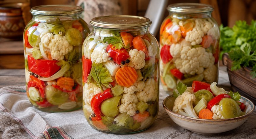 Рецепта за царска туршия в буркани - хрупкава и много вкусна