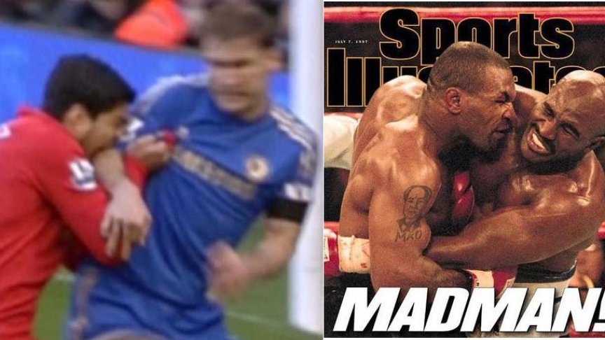 <p>Прилики и разлики: спортен канибализъм в изпълнение на Луис Суарес 2013 и Майк Тайсън 1997</p>